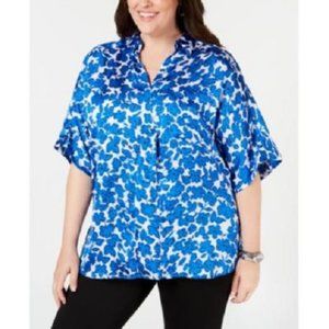 New Alfani Floral High Low Blouse Top Shirt